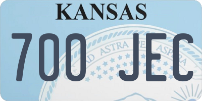 KS license plate 700JEC