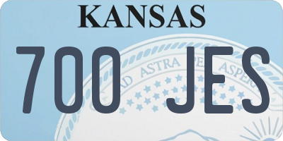 KS license plate 700JES