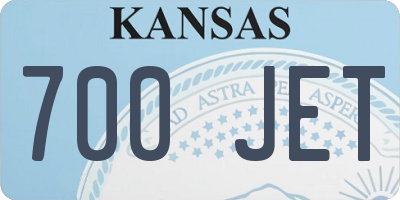KS license plate 700JET