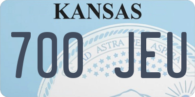 KS license plate 700JEU