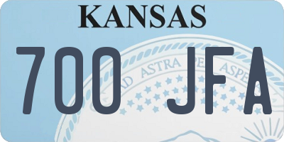 KS license plate 700JFA