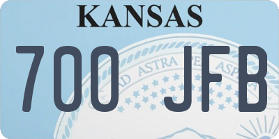 KS license plate 700JFB