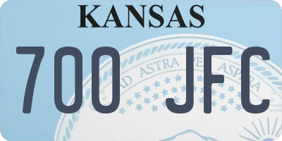 KS license plate 700JFC