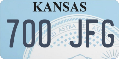 KS license plate 700JFG