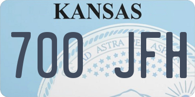 KS license plate 700JFH