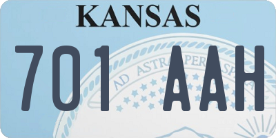 KS license plate 701AAH