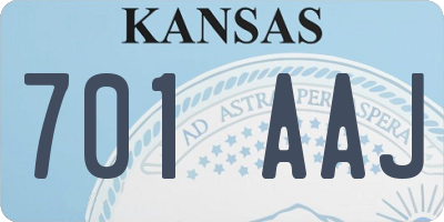 KS license plate 701AAJ