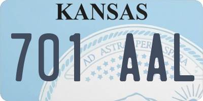 KS license plate 701AAL