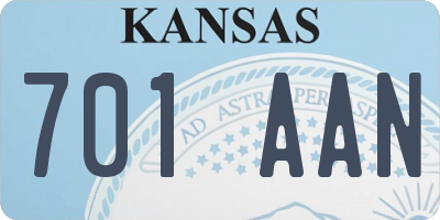 KS license plate 701AAN