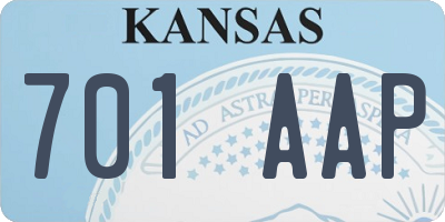 KS license plate 701AAP