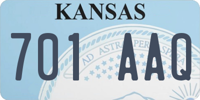 KS license plate 701AAQ