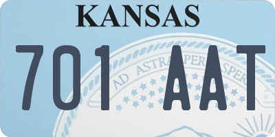 KS license plate 701AAT