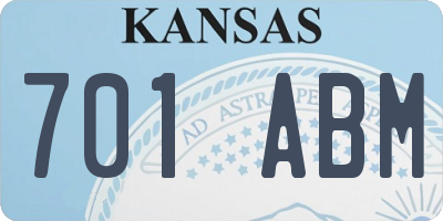 KS license plate 701ABM