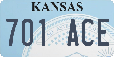 KS license plate 701ACE