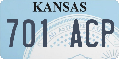 KS license plate 701ACP