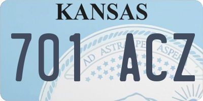 KS license plate 701ACZ