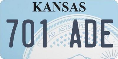 KS license plate 701ADE