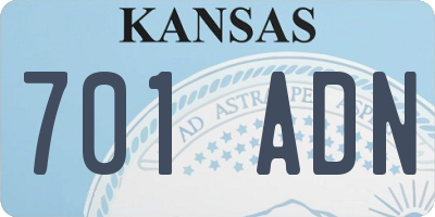 KS license plate 701ADN