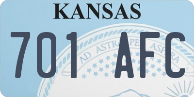 KS license plate 701AFC