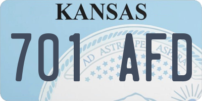 KS license plate 701AFD