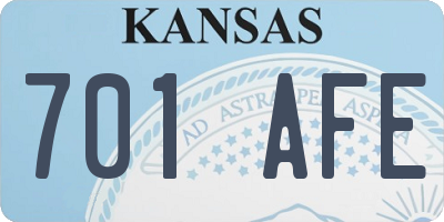 KS license plate 701AFE