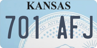 KS license plate 701AFJ