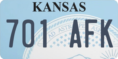 KS license plate 701AFK