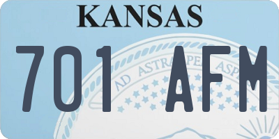 KS license plate 701AFM