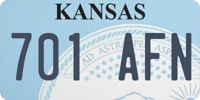 KS license plate 701AFN