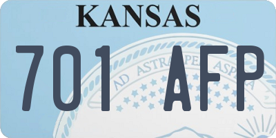 KS license plate 701AFP