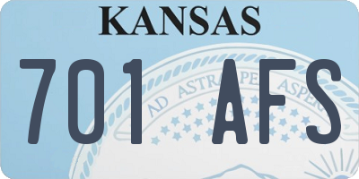 KS license plate 701AFS