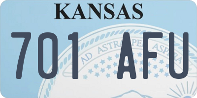 KS license plate 701AFU