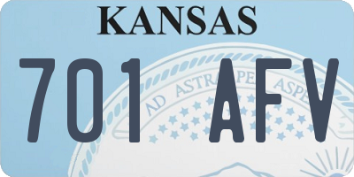 KS license plate 701AFV