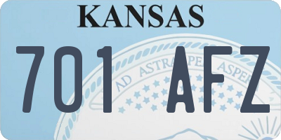 KS license plate 701AFZ