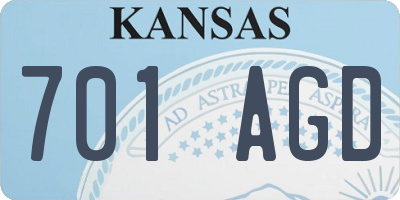 KS license plate 701AGD