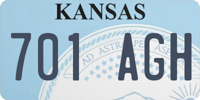 KS license plate 701AGH