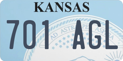 KS license plate 701AGL