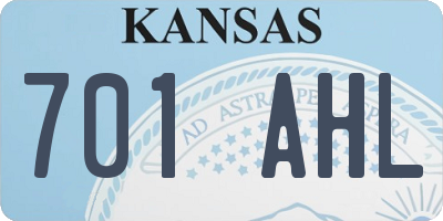 KS license plate 701AHL