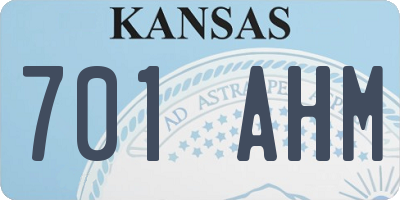 KS license plate 701AHM