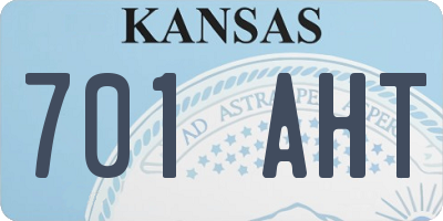 KS license plate 701AHT