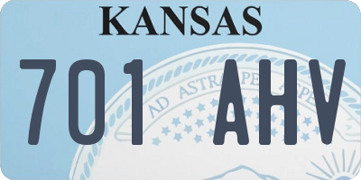 KS license plate 701AHV