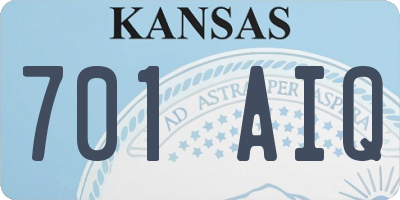 KS license plate 701AIQ