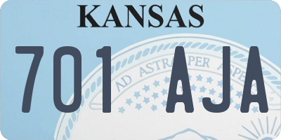 KS license plate 701AJA