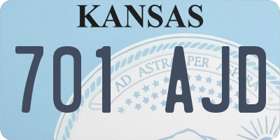 KS license plate 701AJD