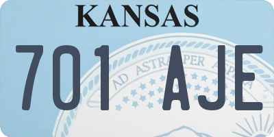 KS license plate 701AJE