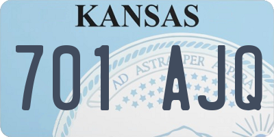 KS license plate 701AJQ