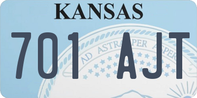 KS license plate 701AJT