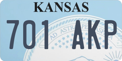 KS license plate 701AKP