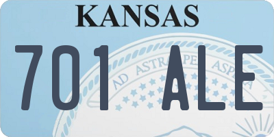 KS license plate 701ALE