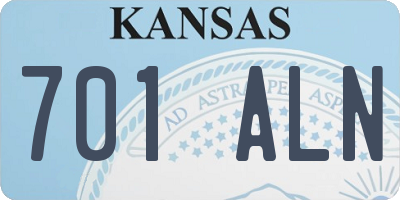 KS license plate 701ALN